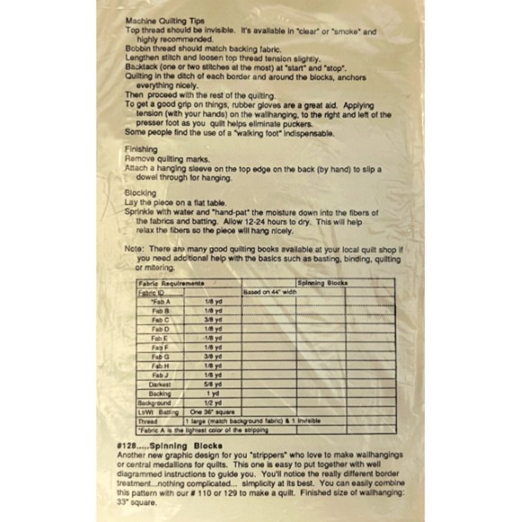 Vintage ©1989 - Oregon Treasures - Spinning Blocks Wall Hanging Patchwork - Picture 3 of 3